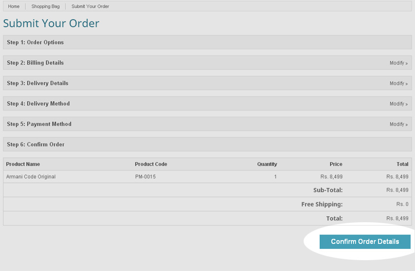 Confirm Order