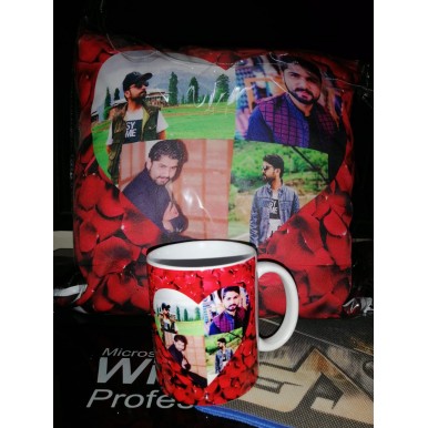 Customized Picture Cushion and Mug Gift Set