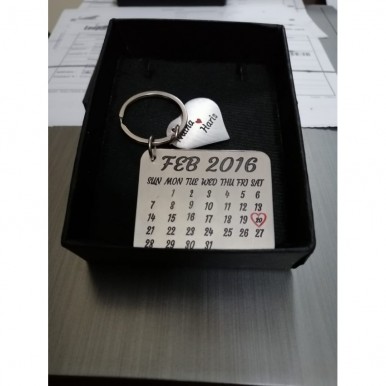Customized Metallic Heart and Calendar Keychain