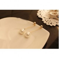 Long Section Pearl Earrings