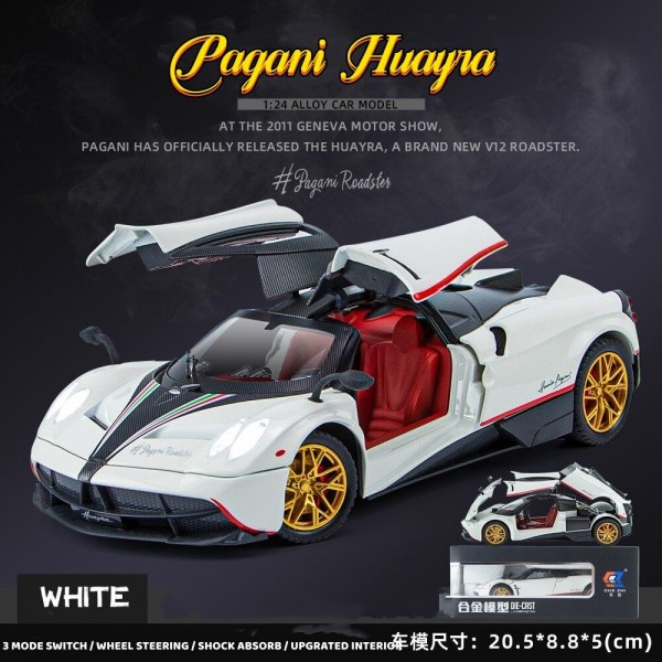 1:24 Scale Pagani Huayra Zinc Alloy Model Car With Sound Light and Pull-Back