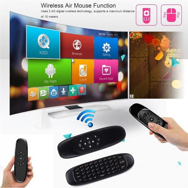 Air Mouse C120 2.4Ghz Multifunctional Wireless Mini Keyboard and Remote Control for Android TV Box Smart TV G Box HTPC IPTV iOS PS3 Xbox 360 Gyroscope Mini Keyboard with Remote Control