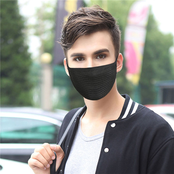 Random Design Anti Dust Washable Face cover DUST & POLLUTION proof 5pc Unisex Mens Womens Cycling Wearing Respirator Black