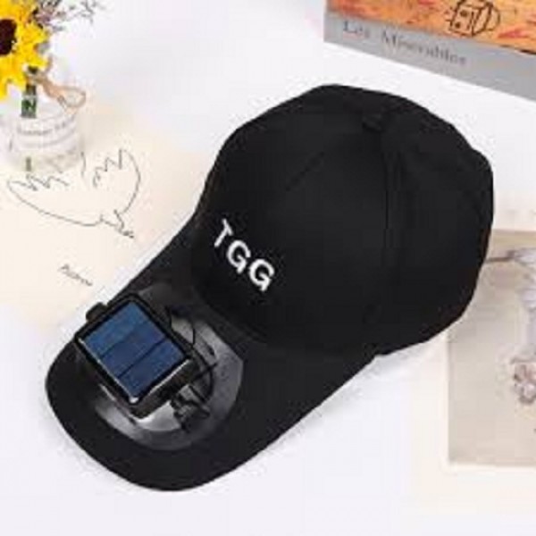Camping Hiking Sport Cap Sun Visor Travel Baseball Hat Little Fan USB Solar Rechargeable Electric Fan With Cable