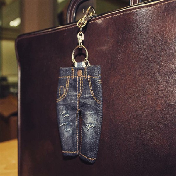 Denim Jeans Keychain 