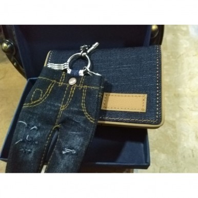 Wallet and Keyring Denim Jeans 