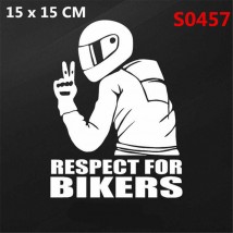 Car Sticker 3D Respect for Cyclists Waterproof Reflective Motorcycle Decal Funny JDM Vinyl for BMW Honda Suzuki Toyota Respect for Biker Random Design