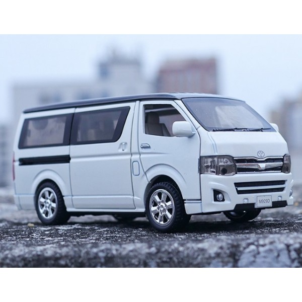 Toyota Hiace van model simulation alloy car bus pull back sound and ...