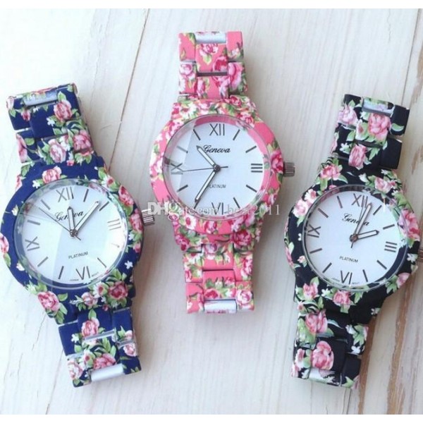 GENEVA FLORAL FLOWER WATCH Buyon.pk