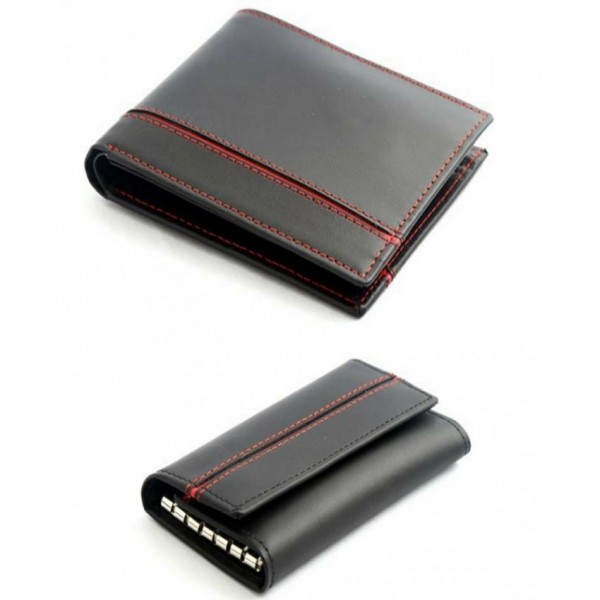 Genuine Leather Wallet with Key-chain, Gents Wallet, Gift set