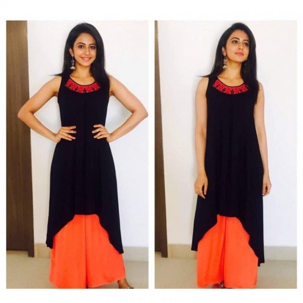 Orange plazo with kurti Clearance