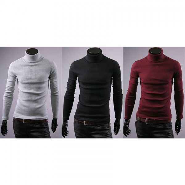 Pack Of 3 Mens High Neck Thermal T-Shirts