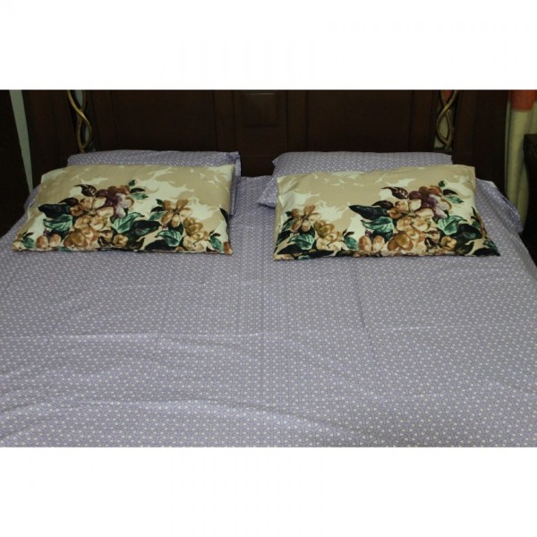 Export Quality Grey Color Bedsheet with Two Pillows