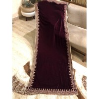 Beautiful Embroidered Velvet Shawl for Ladies in Different colors