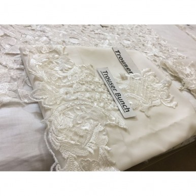 Luxury Chiffon Net White Embroidered Dress for Women