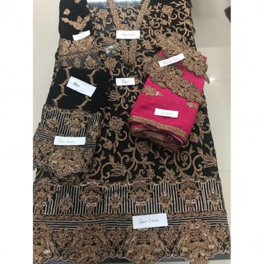 Heavy Dori Work Luxury Chiffon Eid Collection (Black Dress)