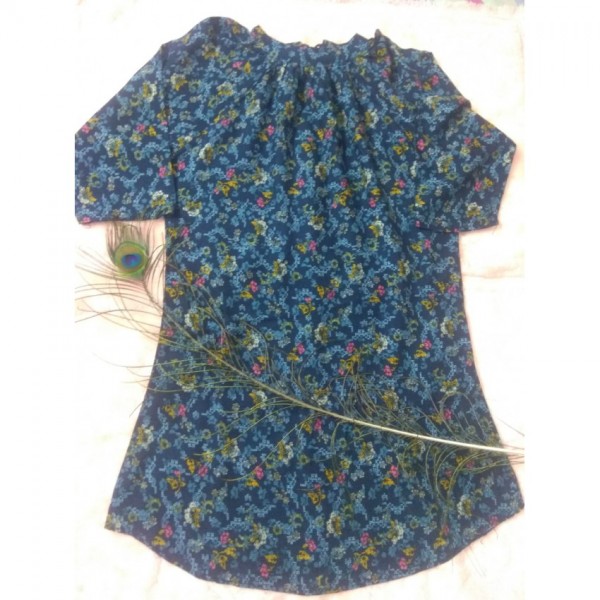 peacock feather print kurta