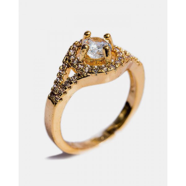 Elegant Gold Plated Zirconia Ring