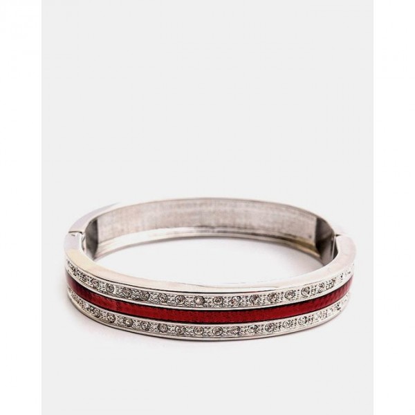 Silver Plated Coloured Strip Bracelet