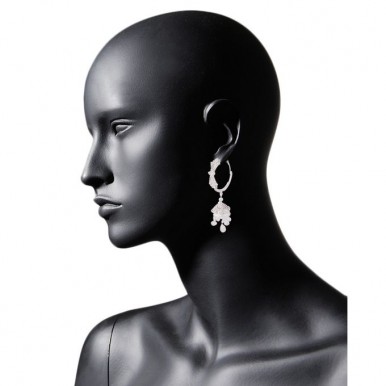 Silver Rhodium Plated Zirconic Earrings for Women