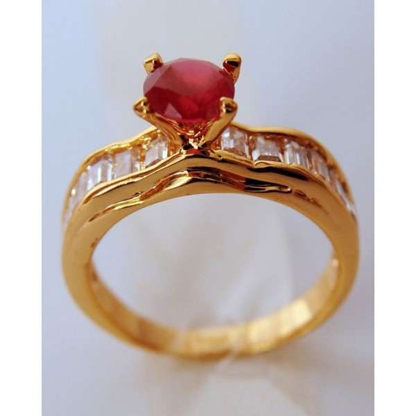 1k Gold Plated Ruby Ring