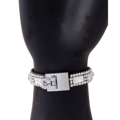Silver Velvet & Crystals Zircon Bracelet for Women 