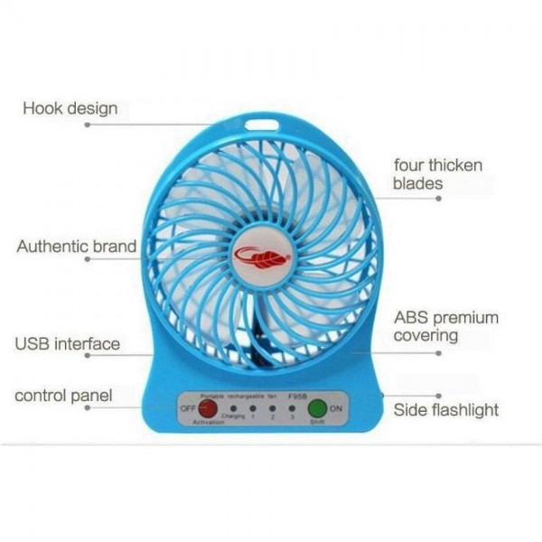 2 in 1 Rechargeable Portable Mini Power Bank + Fan Buyon.pk