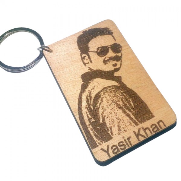 Laser Engraved Photo Keychain Buyon.pk
