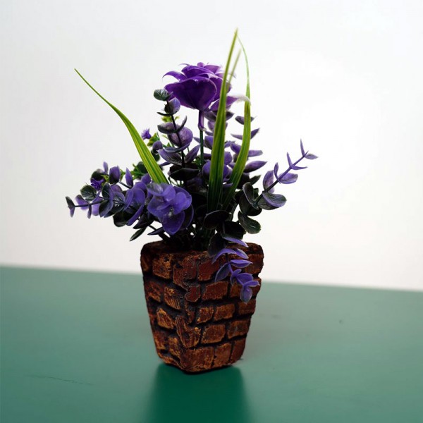 Artificial Plant Win Ceramic Pot- Purple