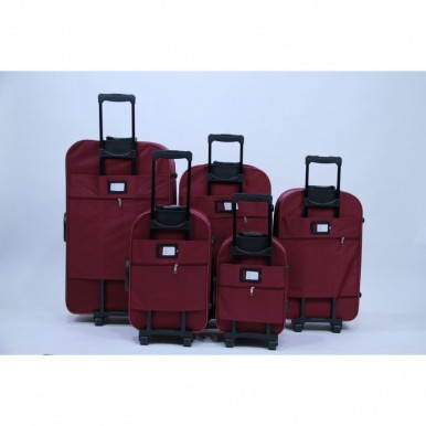 Cambridge Classic 5 Piece Luggage Set-Maroon