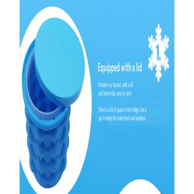 Ice Bucket Ice Cube Moulds Space Saving (Blue)