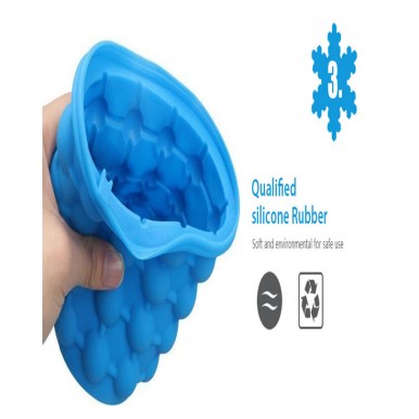 Ice Bucket Ice Cube Moulds Space Saving (Blue)