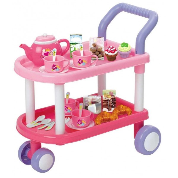 Kids Tea Cart With Kitchen Accessories (RANDOM COLORS)