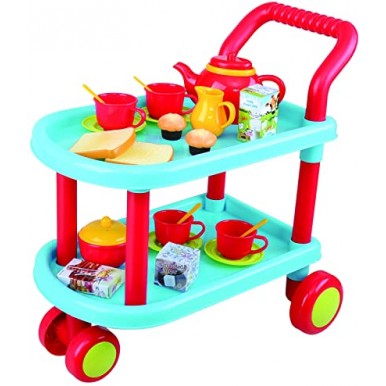 Kids Tea Cart With Kitchen Accessories (RANDOM COLORS)