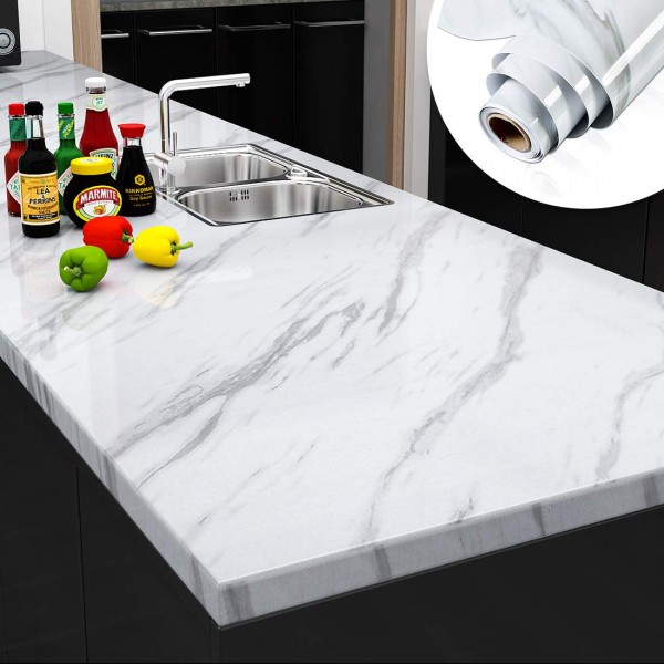 Kitchen Wallpaper Waterproof Heat Resistant Self Adhesive PVC Wall Paper Stickers Oil Proof Cabinet Countertop