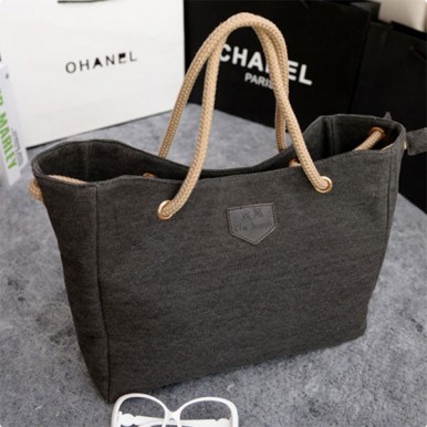 Large Black Capacity Shopping Hand Bag For Women