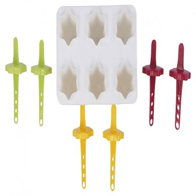 Pack of 6 Popsicle Maker Multi color Kulfi Maker Ice cream Sticks