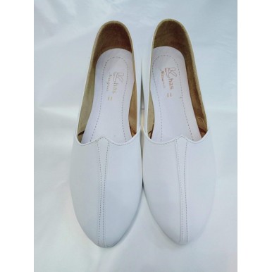 White Leather Nagra Shoes For Men's