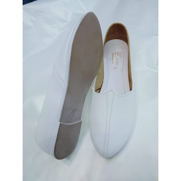 White Leather Nagra Shoes For Men's - Buyon.pk