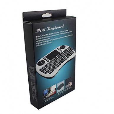Mini Wireless Keyboard Backlit with Touchpad, 2.4GHz USB Rechargeable Handheld Remote Control Keyboard for Smart TV, Laptop, Tablet, Android TV Box