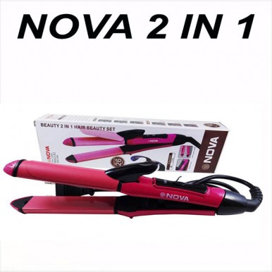 Nova 2 in 1 Hair Beauty Set Curl and Straightener
