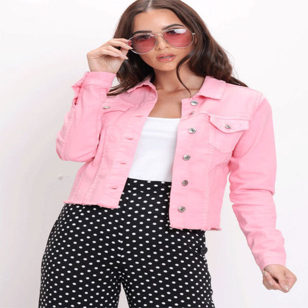 Buy Pastel Pink Denim Jacket online in Pakistan | Buyon.pk