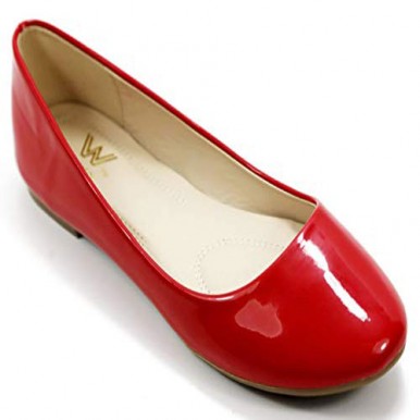 RED FLAT SHOES FOR WOMEN