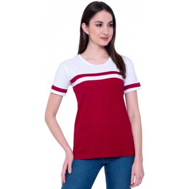 Summer Offer White Maroon T-Shirt And Slim Fit Jeans