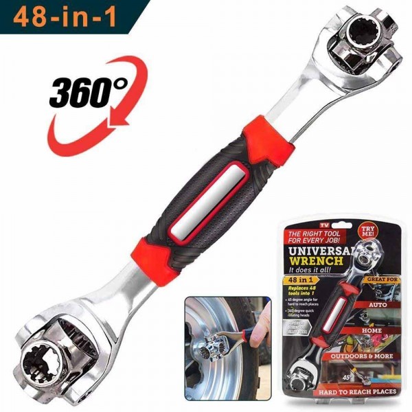 Universal Wrench 48 in 1 Socket Wrench Multifunction Wrench Tool with 360 Degree Rotating Head, Spanner Tool for Home and Car Repair