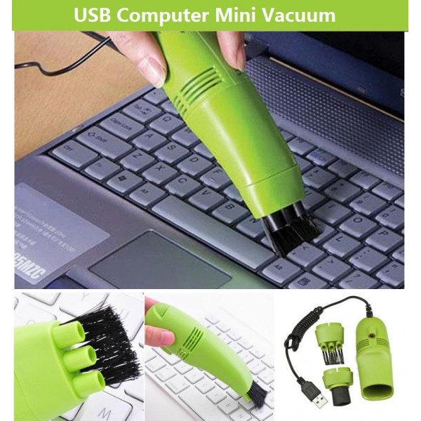 Mini USB Vacuum Laptop Keyboard Cleaner Ergonomic Cleaner for Office Computer And Small Spaces Cleaning with USB Cord and Nozzle Head