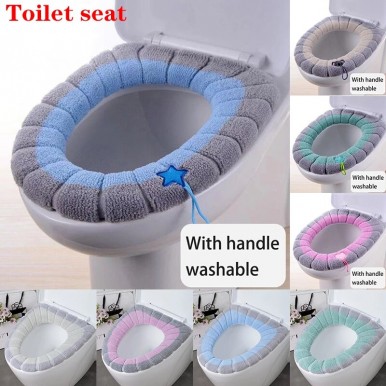 Winter Warm Toilet Seat Cover Washable Bathroom Toilet Pad Cushion