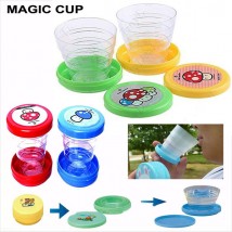 Set of 2 Folding Collapsible Magic Cup - Mug Glass for Travel
