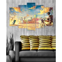 Wall Frames 5 Pieces set Canvas Digitally Printed Wall Canvas Frames 