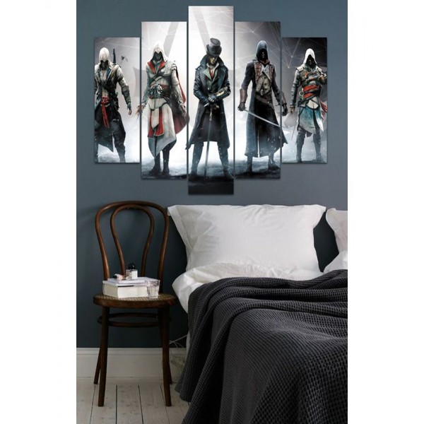 Wall Frames 5 Pieces set Canvas Digitally Printed Wall Canvas Frames - Assassin Creed 01
